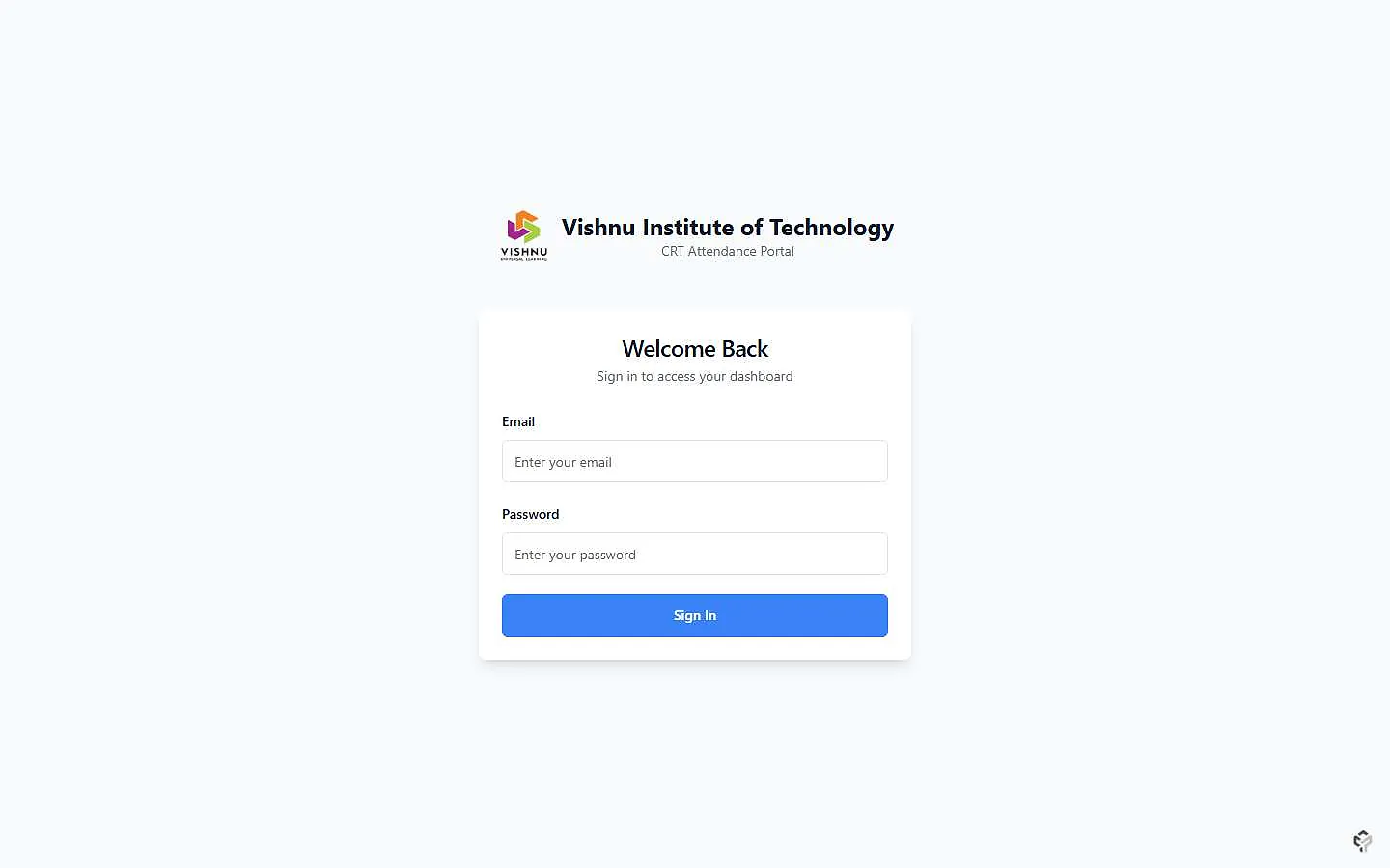 VITB Placement Portal — CRT Attendance screenshot
